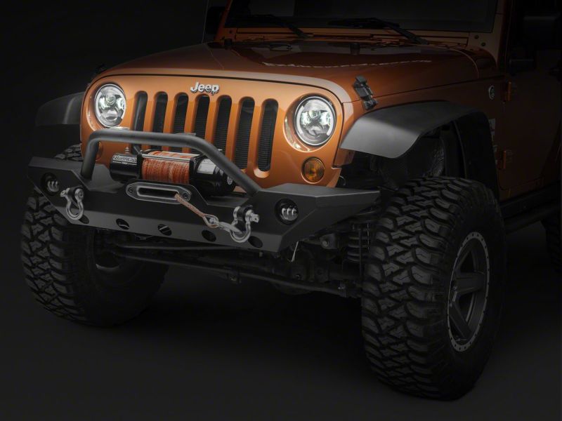 Load image into Gallery viewer, Raxiom 97-18 Jeep Wrangler TJ & JK 6-LED Headlights w/ Partial Halo- Blk Housing (Clear Lens)