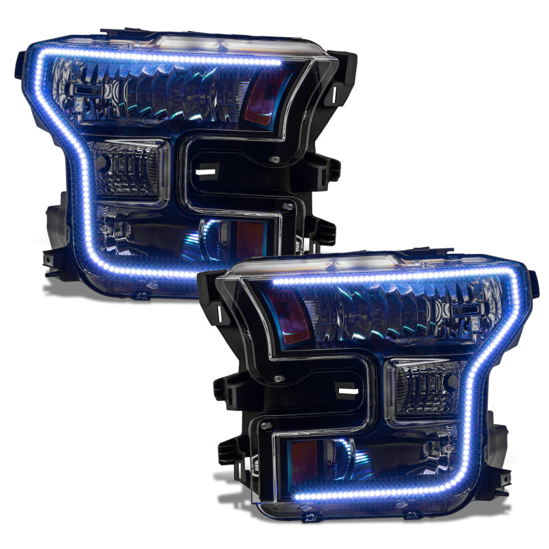 Load image into Gallery viewer, Oracle 15-17 Ford F-150 Dynamic RGB+A Pre-Assembled Headlights Halogen - Blk Edition -