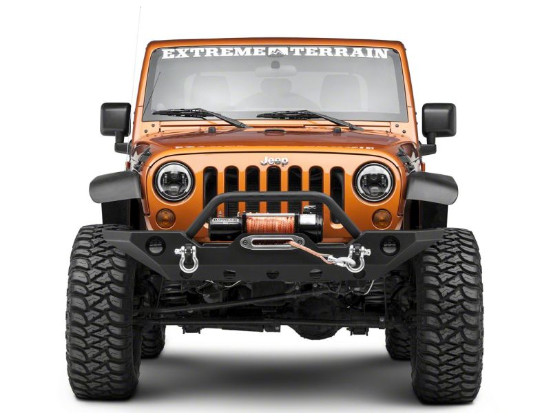 Load image into Gallery viewer, Raxiom 97-18 Jeep Wrangler TJ & JK 6-LED Headlights w/ Partial Halo- Blk Housing (Clear Lens)