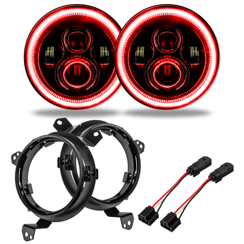 Load image into Gallery viewer, Oracle Jeep Wrangler JL/Gladiator JT 7in. High Powered LED Headlights (Pair) - Red