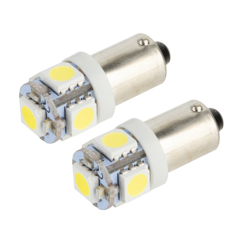 Load image into Gallery viewer, Oracle BA9S 5 LED 3 Chip Bayonet Bulbs (Pair) - White