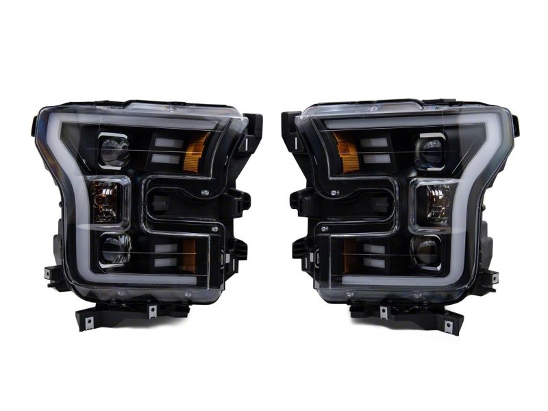 Load image into Gallery viewer, Raxiom 15-17 Ford F-150 G3 Projector Headlights w/ LED Accent- Black Housing (Clear Lens)