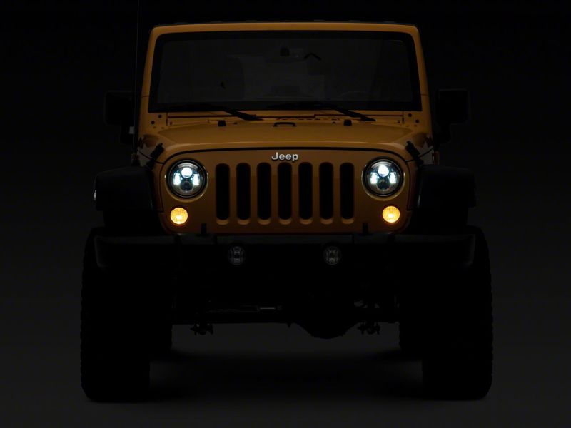 Load image into Gallery viewer, Raxiom 07-18 Jeep Wrangler JK 7-In LED Headlights- Chrome Housing (Clear Lens)