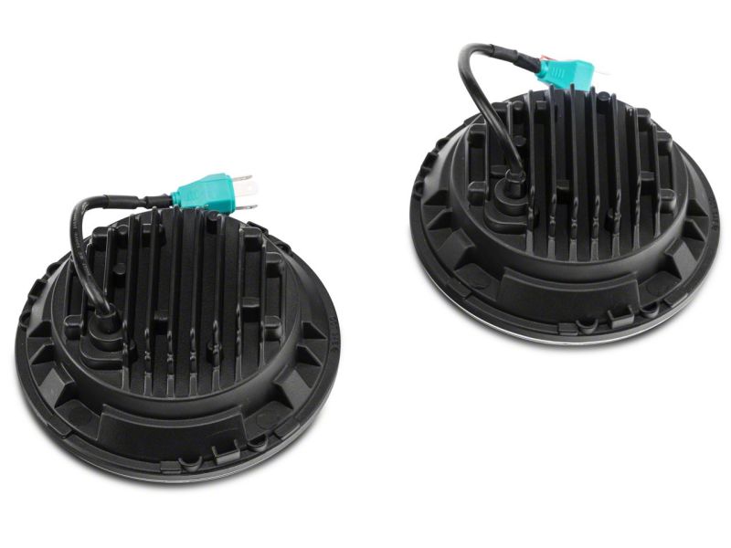 Load image into Gallery viewer, Raxiom 97-18 Jeep Wrangler TJ & JK 6-LED Headlights w/ Partial Halo- Blk Housing (Clear Lens)