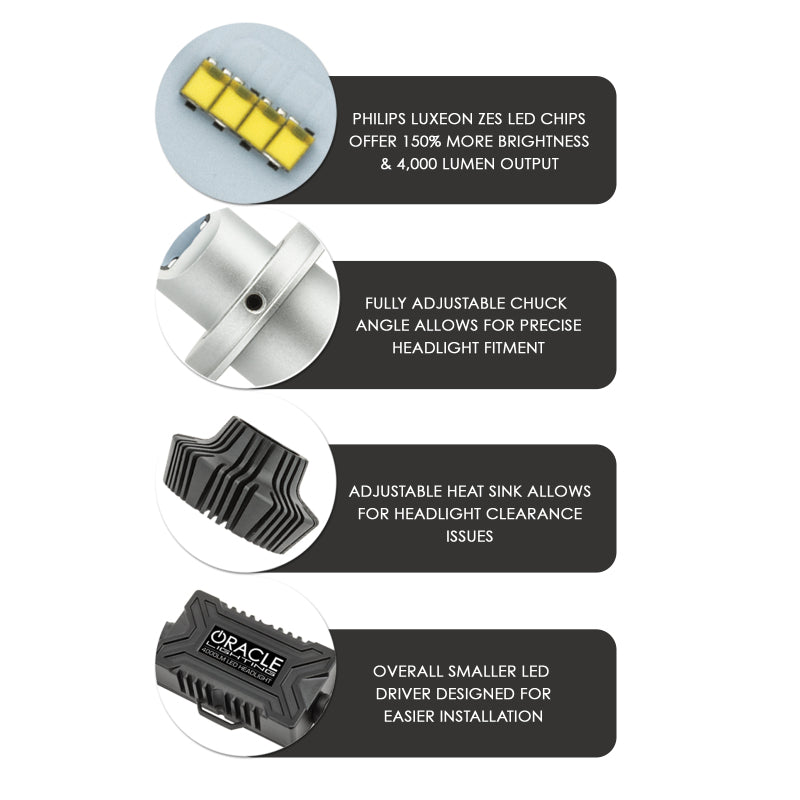 Load image into Gallery viewer, Oracle H4 4000 Lumen LED Headlight Bulbs (Pair) - 6000K