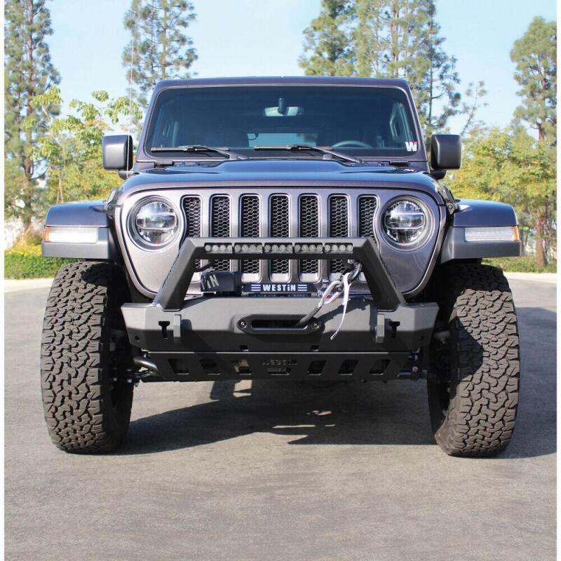 Load image into Gallery viewer, Westin 18-19 Jeep Wrangler JL Stubby Front Bumper - Textured Black