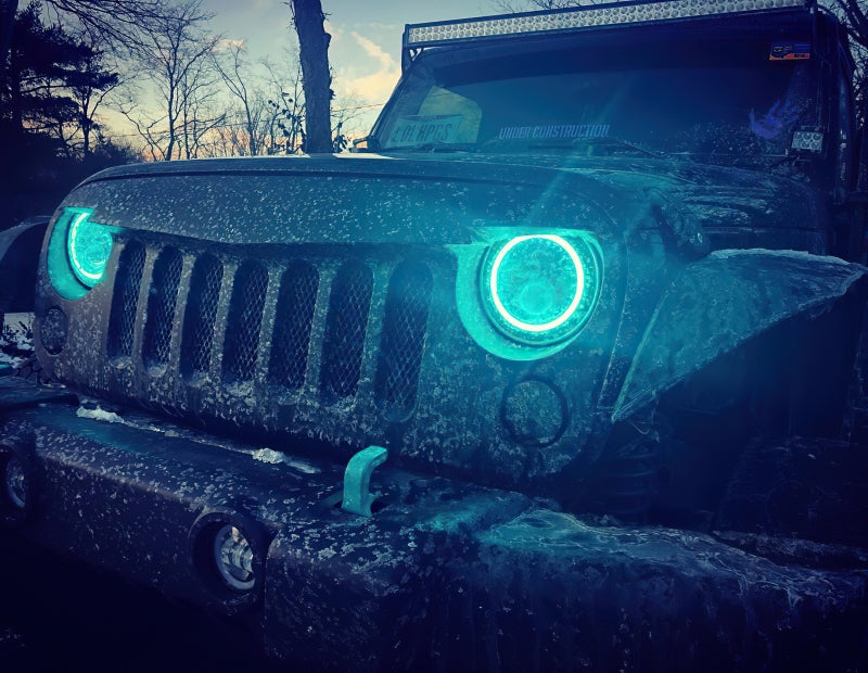 Load image into Gallery viewer, Oracle 7in High Powered LED Headlights - Black Bezel - ColorSHIFT No Controller