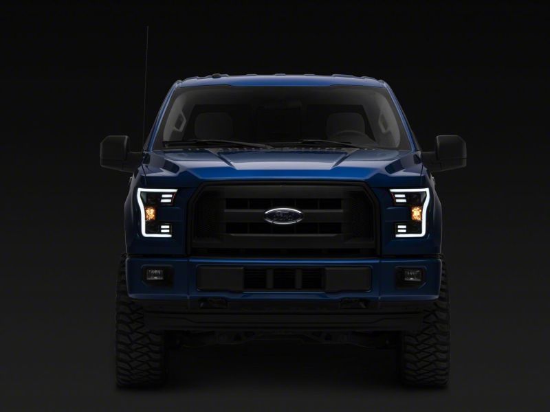 Load image into Gallery viewer, Raxiom 15-17 Ford F-150 G3 Projector Headlights w/ LED Accent- Black Housing (Clear Lens)