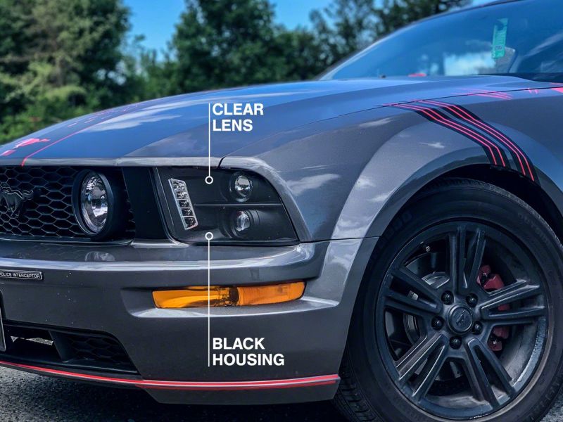 Load image into Gallery viewer, Raxiom 05-09 Ford Mustang Excluding GT500 LED Halo Projector Headlights- Black Housing (Clear Lens)