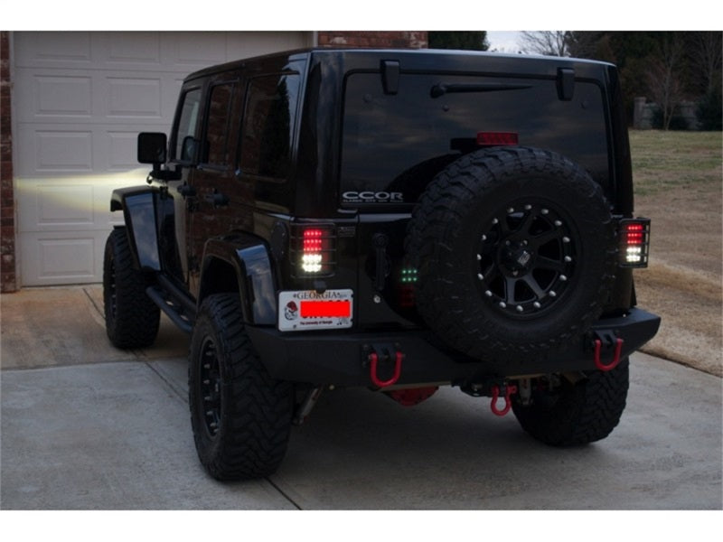 Load image into Gallery viewer, Spyder Jeep Wrangler 07-15 LED Tail Lights Black ALT-YD-JWA07-LED-BK
