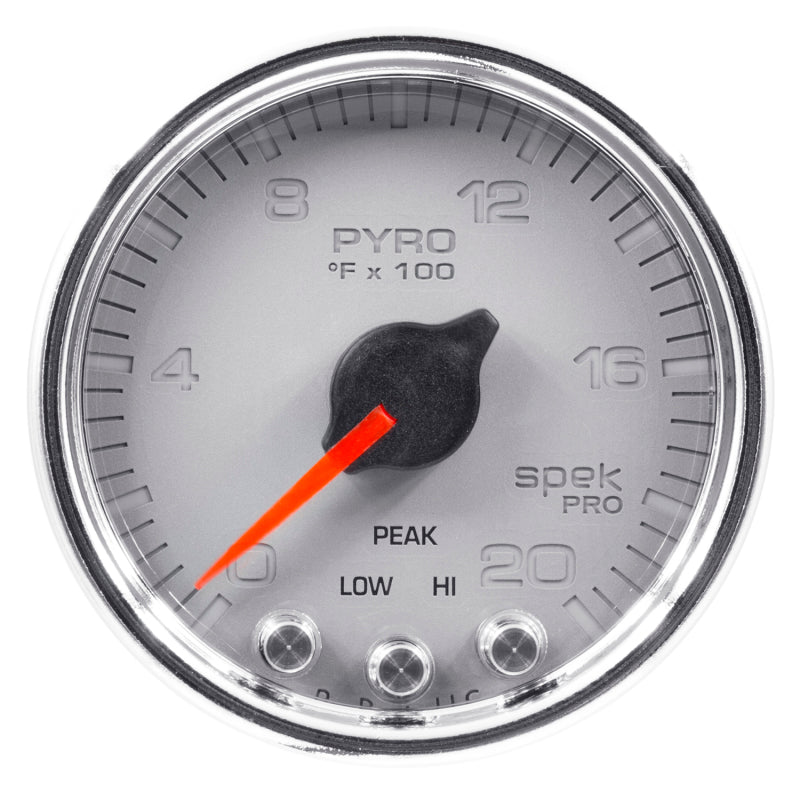 Load image into Gallery viewer, Autometer Spek-Pro Gauge Pyro. (Egt) 2 1/16in 2000f Stepper Motor W/Peak & Warn Slvr/Chrm