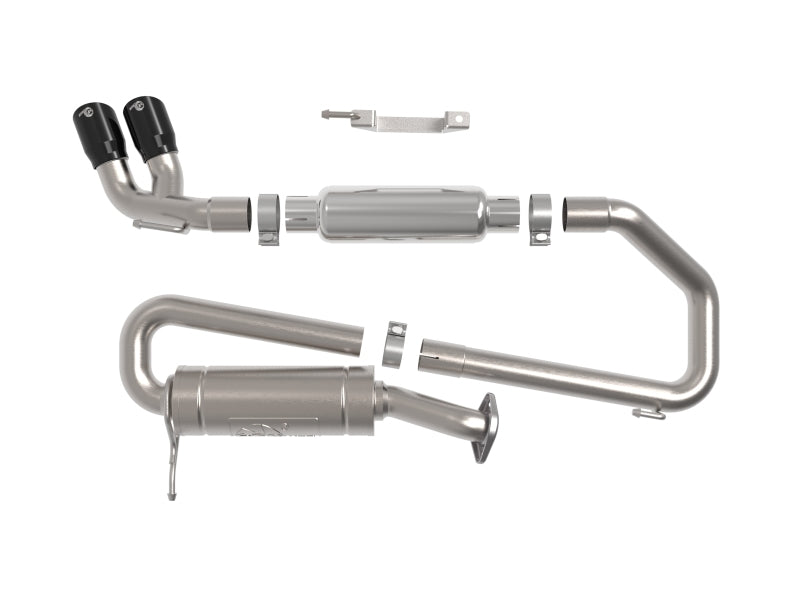 Load image into Gallery viewer, aFe 18-21 Suzuki Jimny Takeda 2-1/4in. 304 SS Cat-Back Exhaust w/ Blk Tip