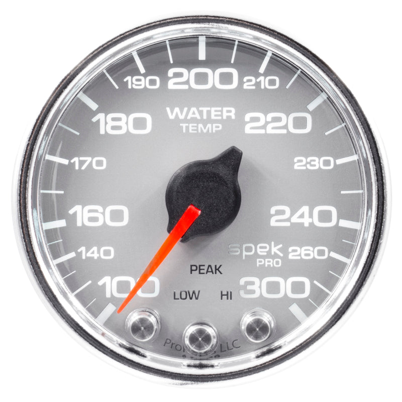 Load image into Gallery viewer, Autometer Spek-Pro Gauge Water Temp 2 1/16in 300f Stepper Motor W/Peak & Warn Slvr/Chrm