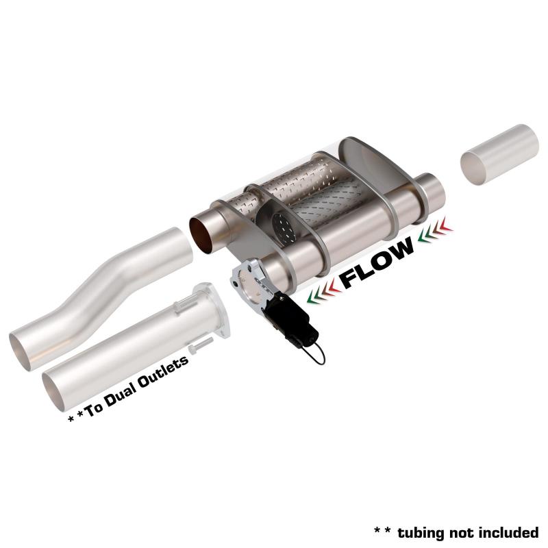 Load image into Gallery viewer, QTP 3in Weld-On 304SS Screamer Muffler w/Bolt-On QTEC Electric Cutout