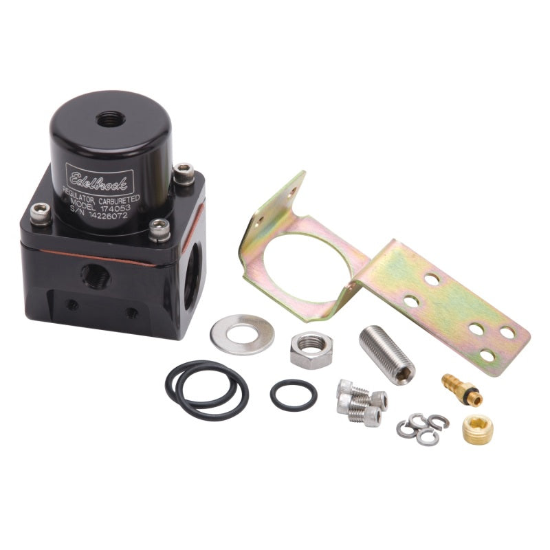 Load image into Gallery viewer, Edelbrock Fuel Pressure Regulator Carbureted 180 GPH 5-10 PSI -10 In/Out -6 Return Black