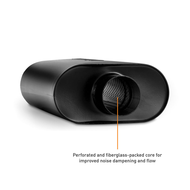 Load image into Gallery viewer, Mishimoto Muffler with 3in Center Inlet/Outlet - Angled Tip - Black