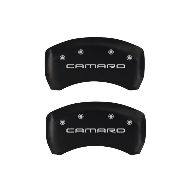 Load image into Gallery viewer, MGP 4 Caliper Covers Engraved Front & Rear Gen 4/Camaro Red finish silver ch