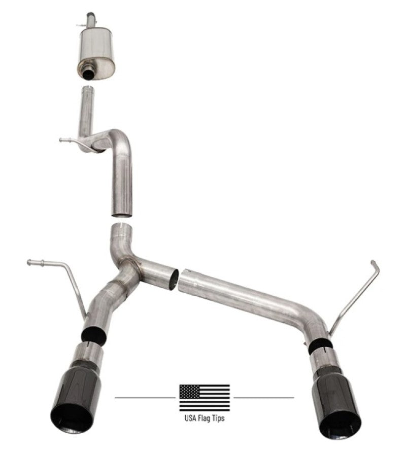 Load image into Gallery viewer, Corsa 2018-2025 Jeep Wrangler JLU 3.6L 2.75in Sport Cat-Back Exhaust w/ Black Tips