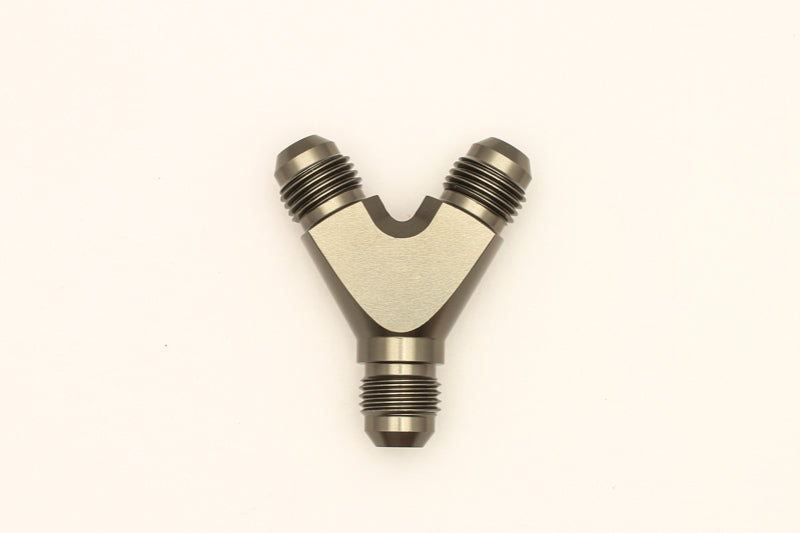 Load image into Gallery viewer, DeatschWerks 6AN Male Flare + 6AN Male Flare to 6AN Male Flare Y Block Fitting