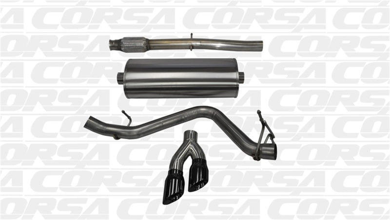 Load image into Gallery viewer, Corsa 14-19 GMC Sierra/Chevy Silv 1500 Crew Cab/Std. Bed 5.3L V8 Black Sport Single Side CB Exhaust