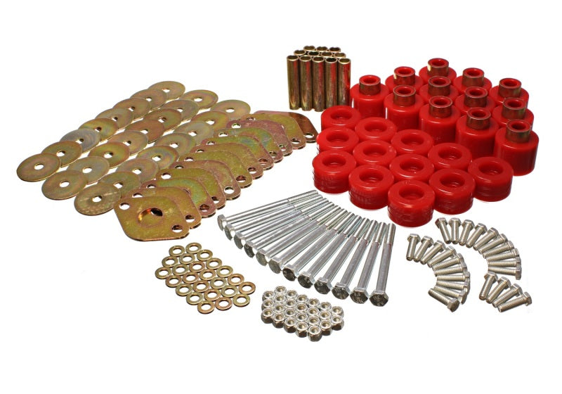 Load image into Gallery viewer, Energy Suspension Body Mount Set 1in Lift W/Hardware - Red