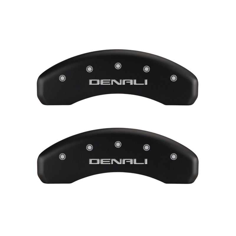 Load image into Gallery viewer, MGP 4 Caliper Covers Engraved Front & Rear Denali Red finish silver ch