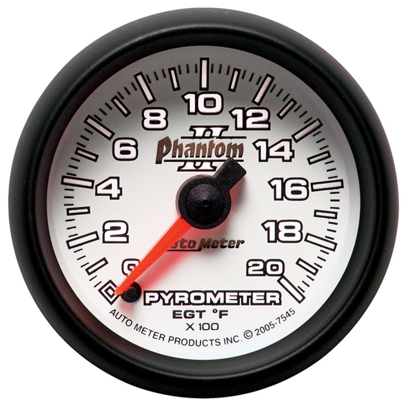 Load image into Gallery viewer, Autometer Phantom II 52.4mm Full Sweep Electronic 0-2000 Def F EGT/Pyrometer Gauge