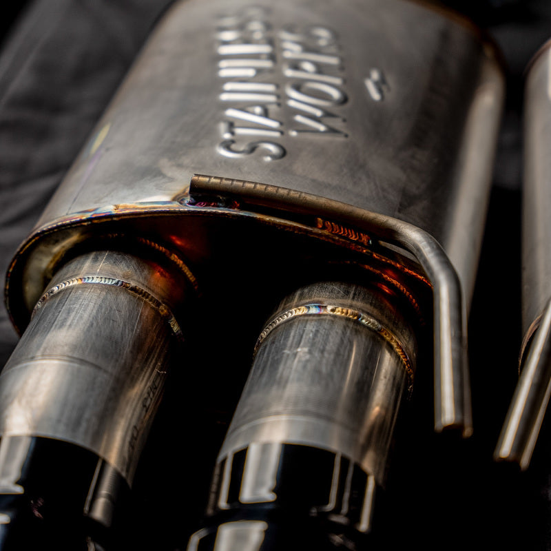 Load image into Gallery viewer, Stainless Works 18-21 Mustang GT Axleback Redline Exhaust - Black Tips