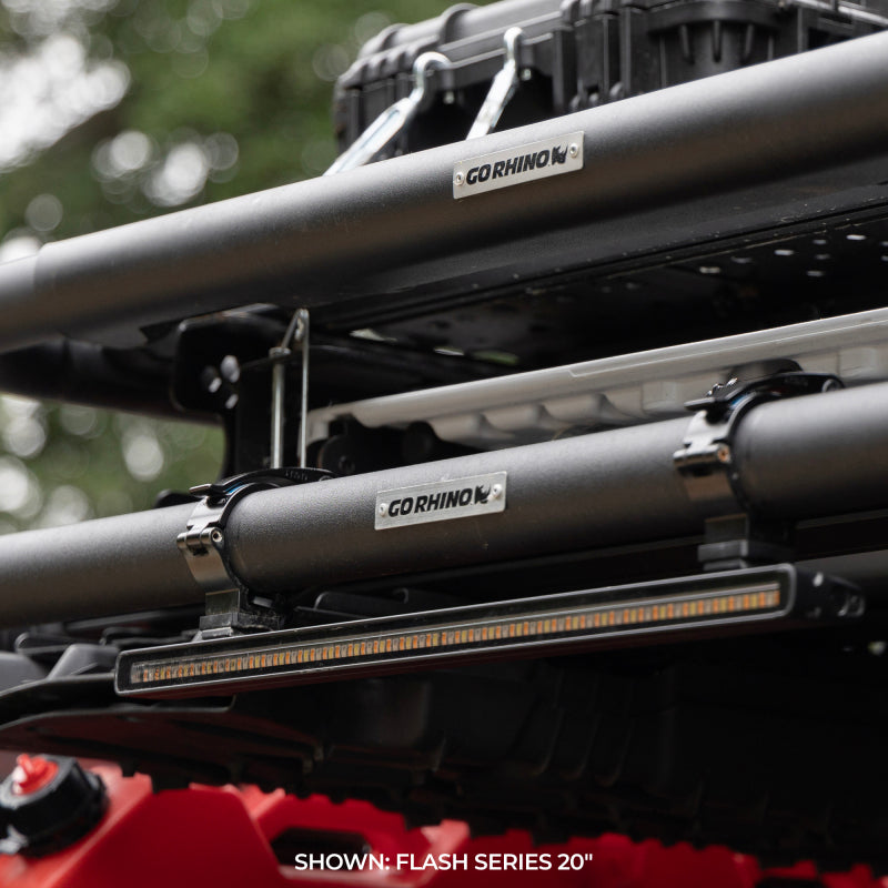 Load image into Gallery viewer, Go Rhino Xplor Flash Series Sgl Multi Function LED Light Bar (Track Mount) 20in. - Blk