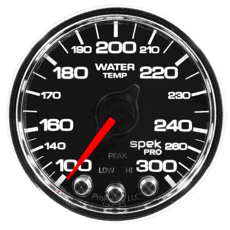 Load image into Gallery viewer, Autometer Spek-Pro Gauge Water Temp 2 1/16in 300f Stepper Motor W/Peak & Warn Blk/Chrm