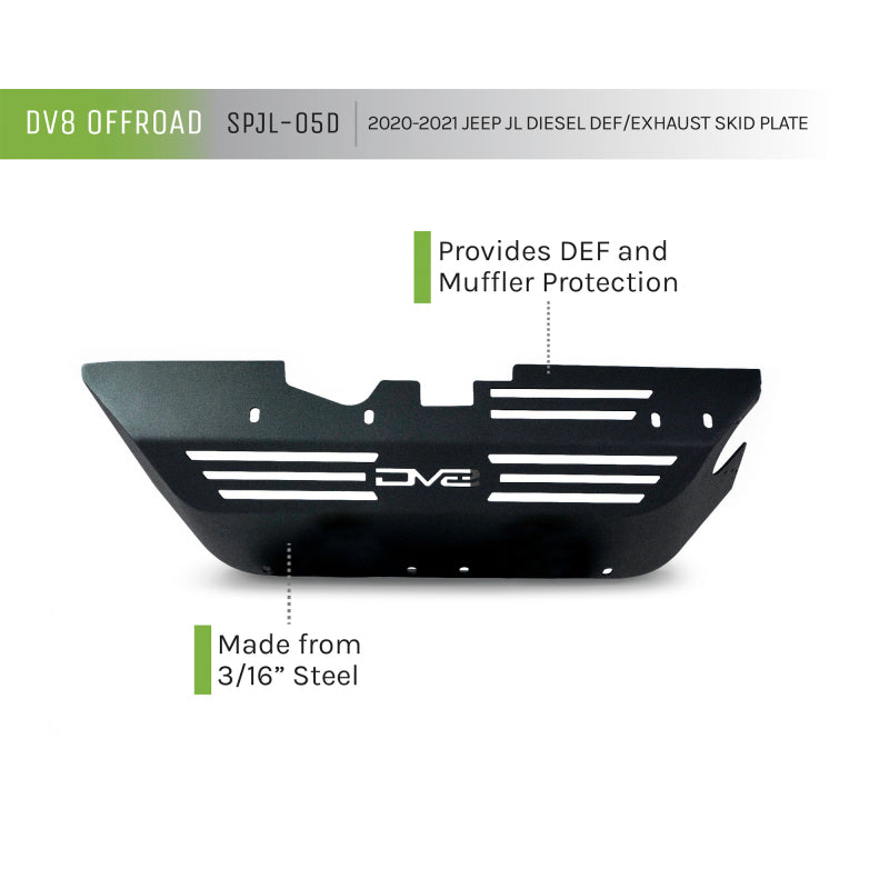 Load image into Gallery viewer, DV8 Offroad 20-22 Jeep Wrangler JL (3.0L Diesel) Rear Diff Skid Plate for Dana 44