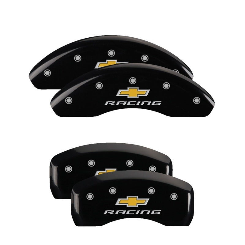 Load image into Gallery viewer, MGP 4 Caliper Covers Engraved Front & Rear Gen 5/Camaro Black finish silver ch