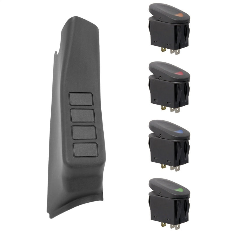 Load image into Gallery viewer, Rugged Ridge A-Pillar 4 Switch Pod Black RHD 11-18 Jeep Wrangler JK