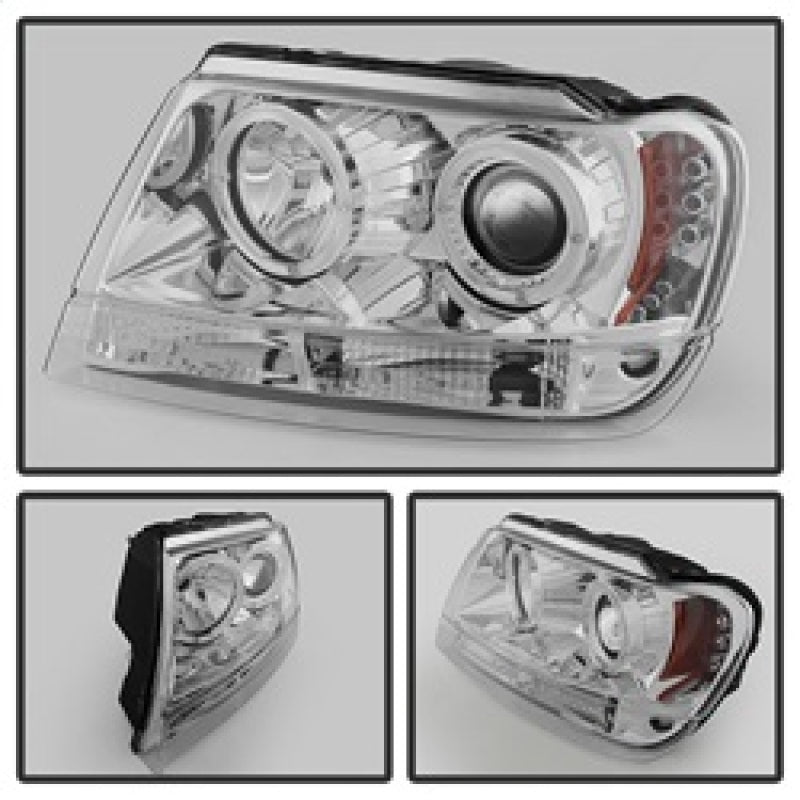 Load image into Gallery viewer, Spyder Jeep Grand Cherokee 99-04 Projector Headlights LED Halo LED Chrm - PRO-YD-JGC99-HL-C