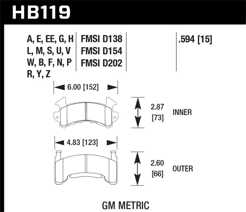 Load image into Gallery viewer, Hawk 1978-1979 Buick Century Custom HPS 5.0 Front Brake Pads