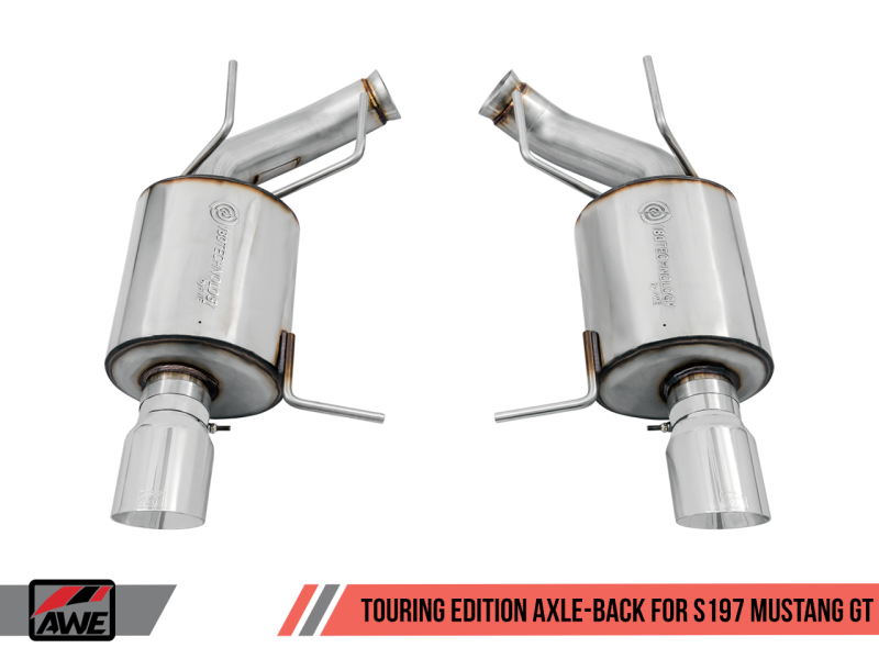 Load image into Gallery viewer, AWE Tuning S197 Mustang GT Axle-Back Exhaust - Touring Edition (Chrome Silver Tips)