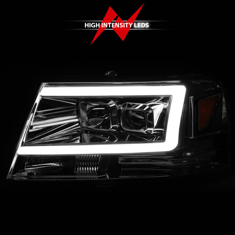 Load image into Gallery viewer, ANZO 2004-2008 Ford F-150 Projector Headlights w/ Light Bar Chrome Housing