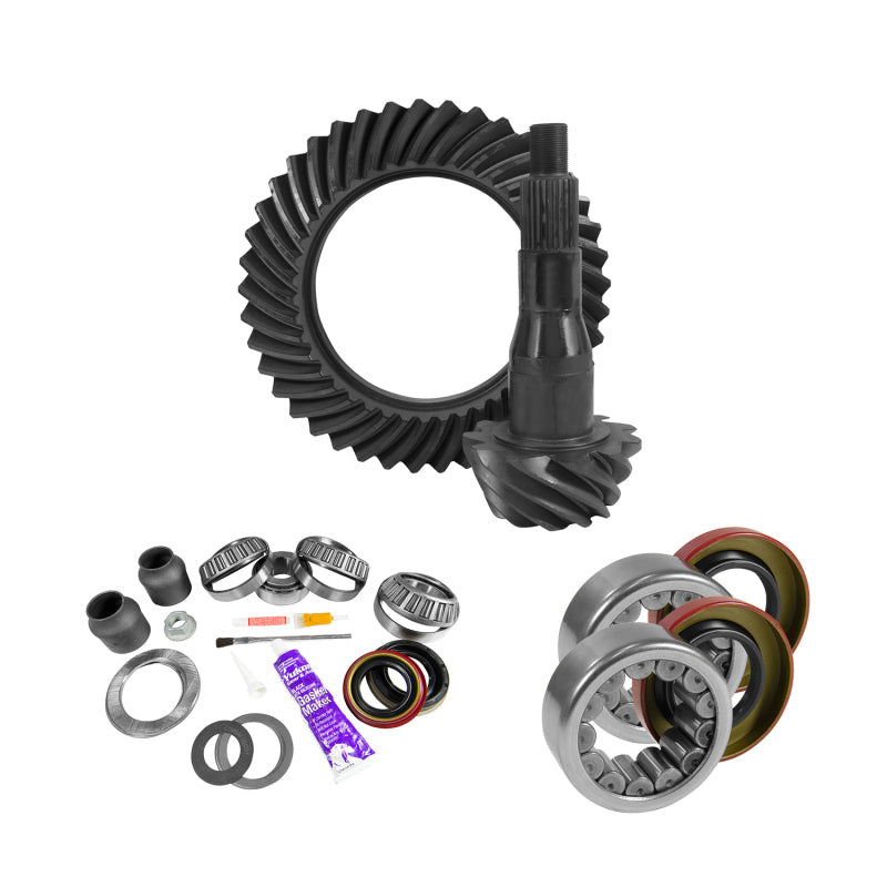 Load image into Gallery viewer, Yukon Gear 9.75in Ford 3.55 Rear Ring & Pinion Install Kit 2.99in OD Axle Bearings and Seals