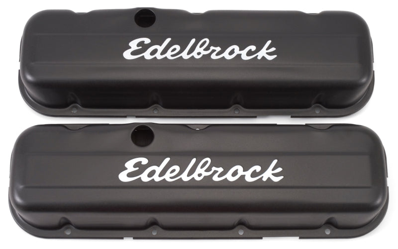 Load image into Gallery viewer, Edelbrock Valve Cover Signature Series Chevrolet 1965 and Later 396-502 V8 Low Black
