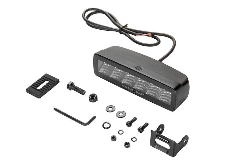 Load image into Gallery viewer, Hella Universal Black Magic 6 L.E.D. Mini Light Bar - Flood Beam