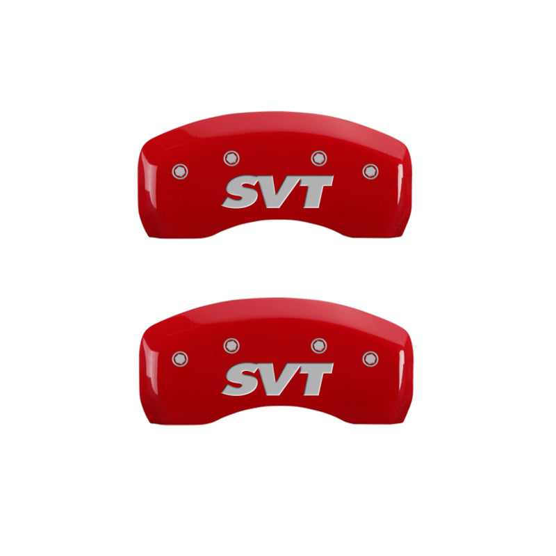 Load image into Gallery viewer, MGP 4 Caliper Covers Engraved Front & Rear SVT Red finish silver ch
