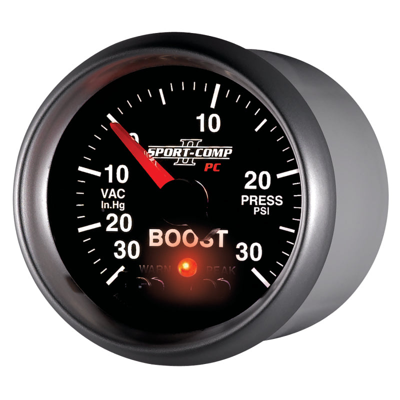Load image into Gallery viewer, Autometer Sport-Comp II 52mm 30 IN HG / 30 PSI Electronic Boost/Vacuum Gauge