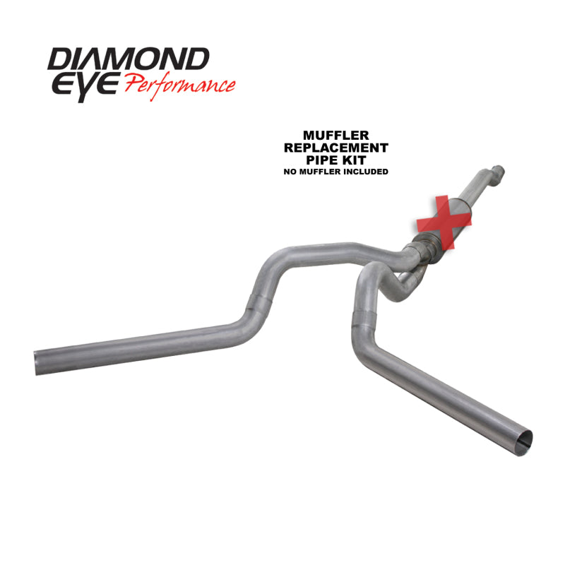 Load image into Gallery viewer, Diamond Eye KIT 4in Catback MFLR RPLCMENT PIPE DUAL AL: 03-07 FORD 6.0L F250/F350