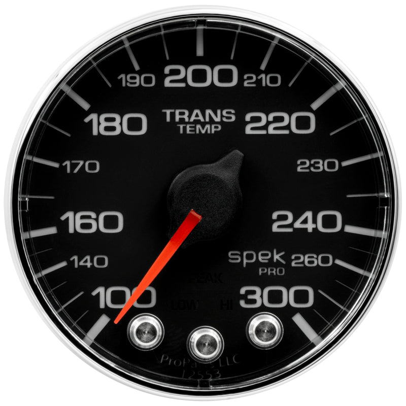 Load image into Gallery viewer, Autometer Spek-Pro Gauge Trans Temp 2 1/16in 300f Stepper Motor W/Peak & Warn Blk/Chrm