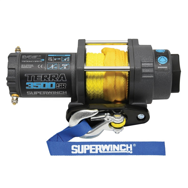 Load image into Gallery viewer, Superwinch 3500 LBS 12V DC 7/32in x 32ft Synthetic Rope Terra 3500SR Winch - Gray Wrinkle
