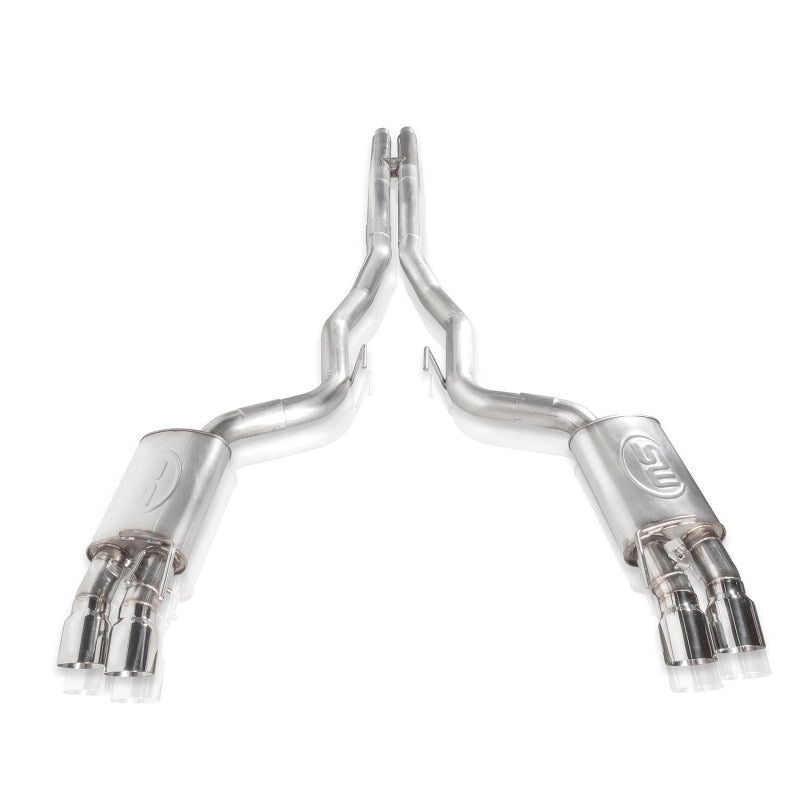 Load image into Gallery viewer, Stainless Works 2018+ Ford Mustang GT 3in Redline Series Catback H-Pipe w/Active Valves & Quad Tips