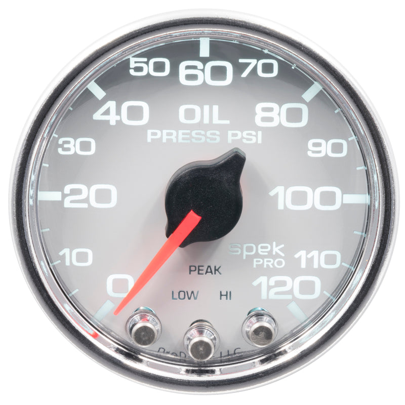 Load image into Gallery viewer, Autometer Spek-Pro 2-1/16in 0-120 PSI Digital Stepper Motor w/Peak & Warn Oil Pressure Gauge