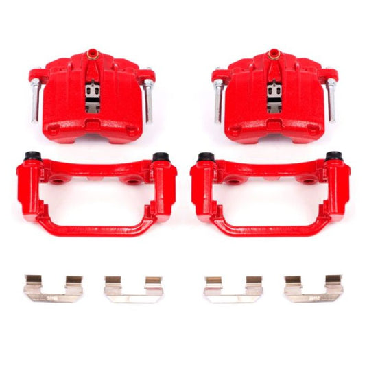 Power Stop 00-03 Cadillac DeVille Rear Red Calipers w/Brackets - Pair