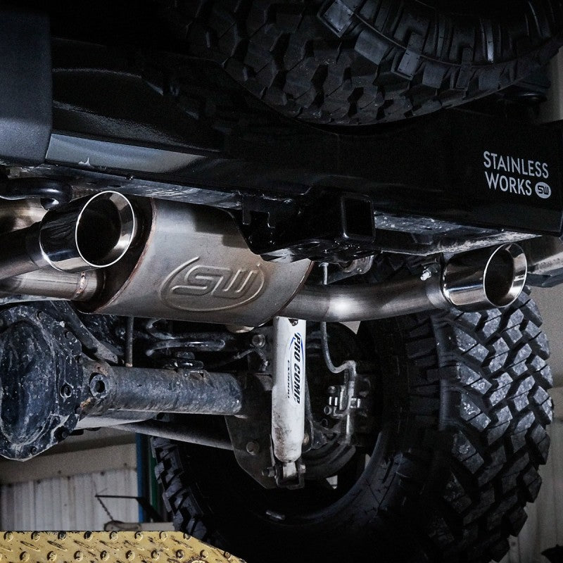Load image into Gallery viewer, Stainless Works 2007-17 Jeep Wrangler Axle Back Exhaust