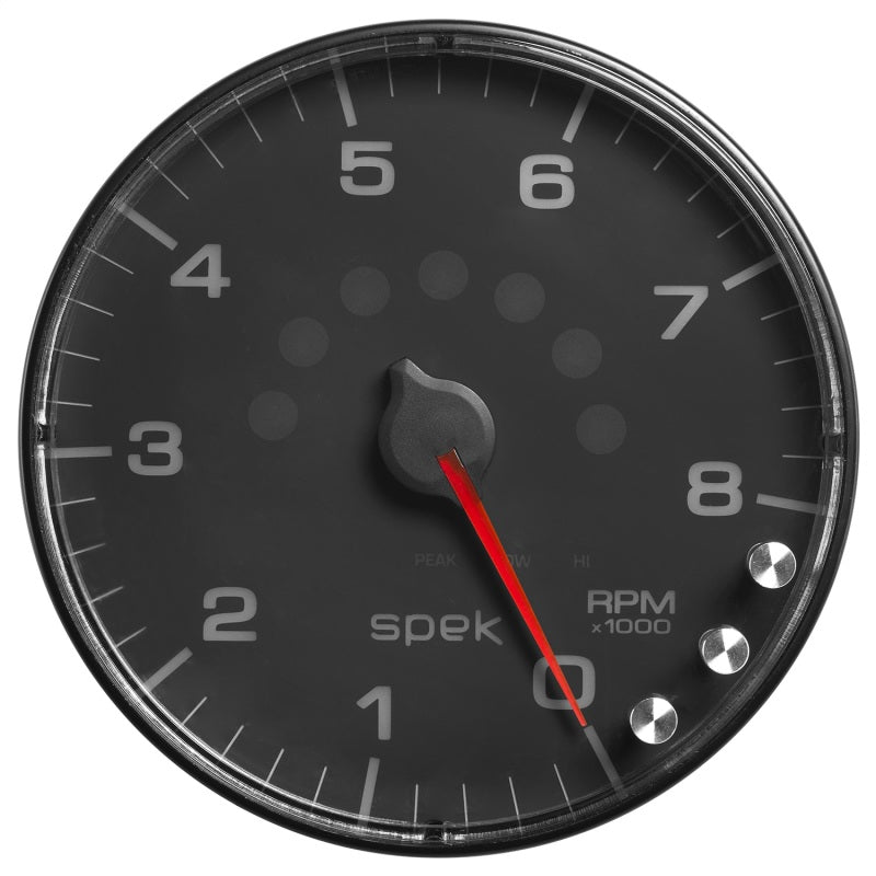 Load image into Gallery viewer, Autometer Spek-Pro Gauge Tachometer 5in 8K Rpm W/Shift Light & Peak Mem Black/Black